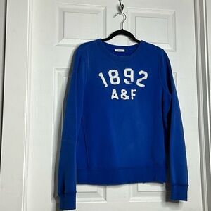 Abercrombie & Fitch - Blue A&F Sweatshirt with White Logo - Size M
